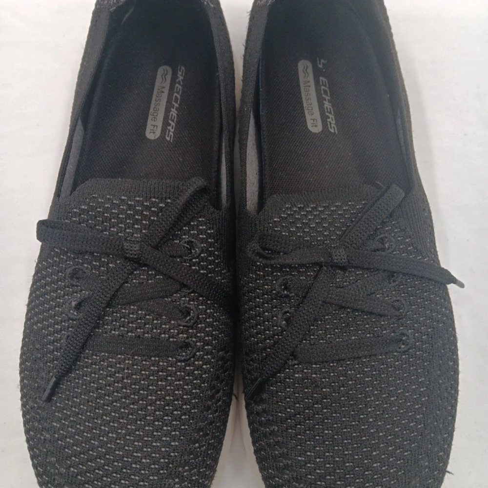 Skechers Sneakers Shoes Massage Fit Lite Stretch Black Knit Slip-Ons size 8 - Picture 7 of 14